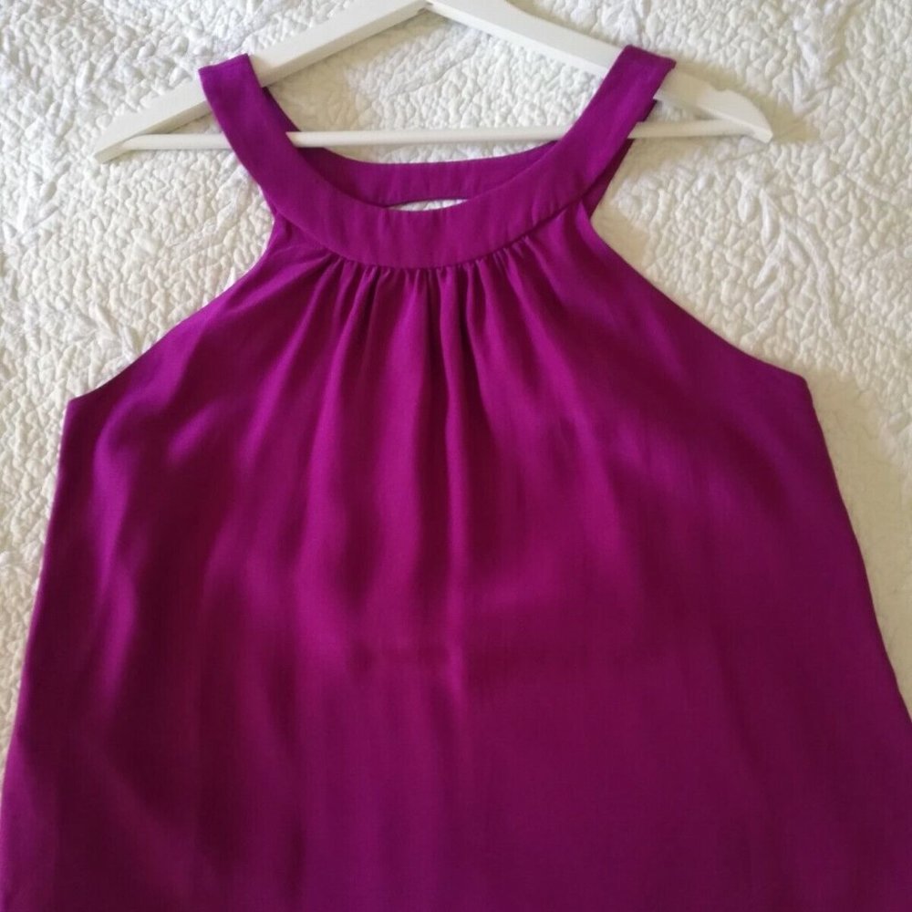 Christopher Deane Women's Silk Purple Sleevless Top